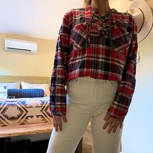 Bleu Bayou Embroidered Flannel Shirt NWOT